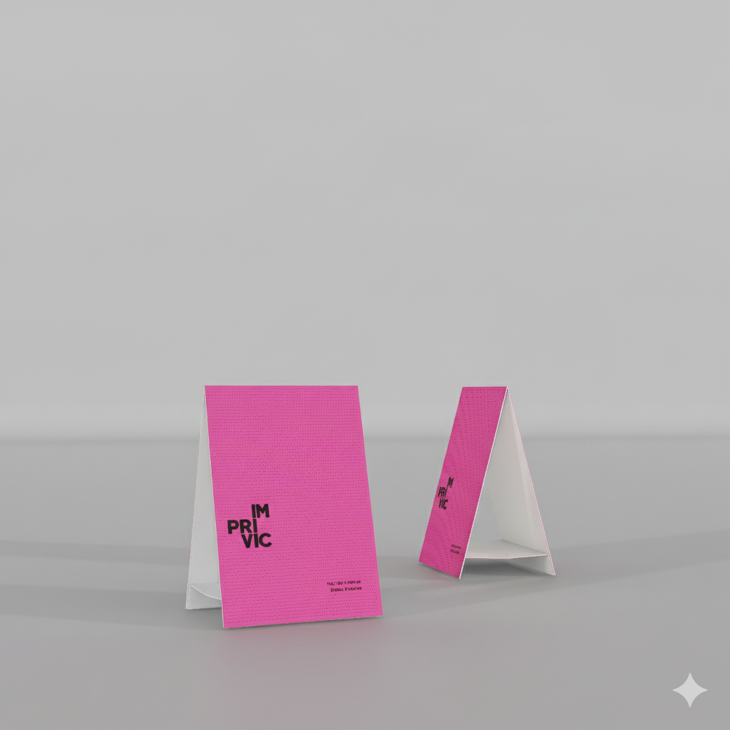 Display caballete para PLV, ideal para señalización y promociones.